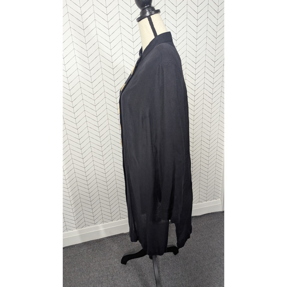 Vintage August Max Women's X Black  Linen Blend‎ Cardigan Tribal Witchy Boho USA - Picture 6 of 16